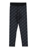 Stella McCartney Kids allover logo print leggings for Black Polyamide
