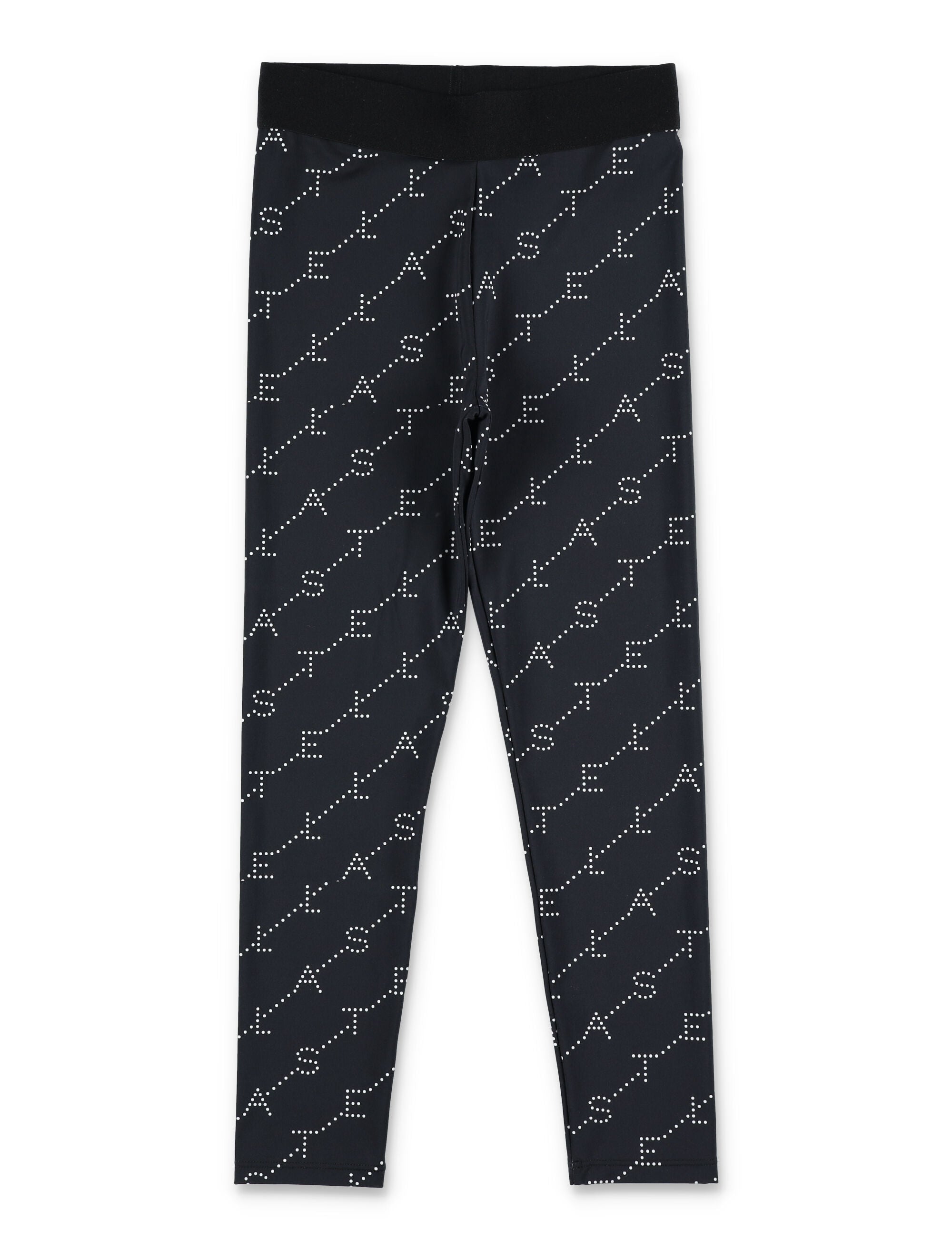 Stella McCartney Kids allover logo print leggings for Black Polyamide