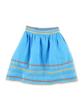Stella McCartney Kids embroidered linen-cotton skirt Blue