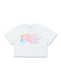 Stella McCartney Kids psychedelic logo cropped t-shirt White Cotton