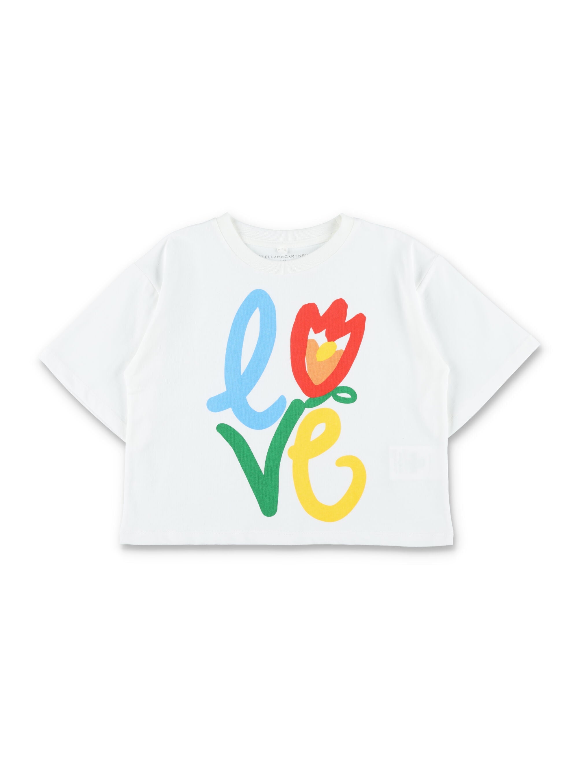 Stella McCartney Kids LOVE graphic T-shirt Ivory Cotton