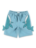 Stella McCartney Kids whale print beach shorts for Air Force Blue Polyester
