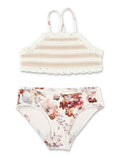 Zimmermann Awaken Kids knit bikini Ivory Floral Polyamide - 6 yrs