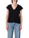 James Perse cotton deep V-neck Tee Black T-shirt
