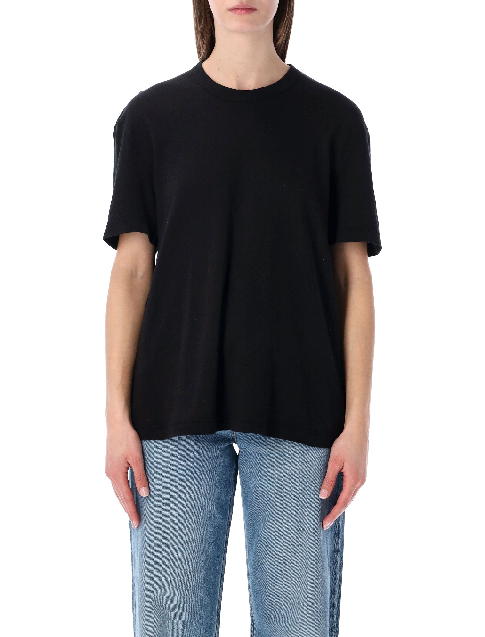 James Perse oversized crepe jersey short sleeve Tee Black Cotton T-shirt