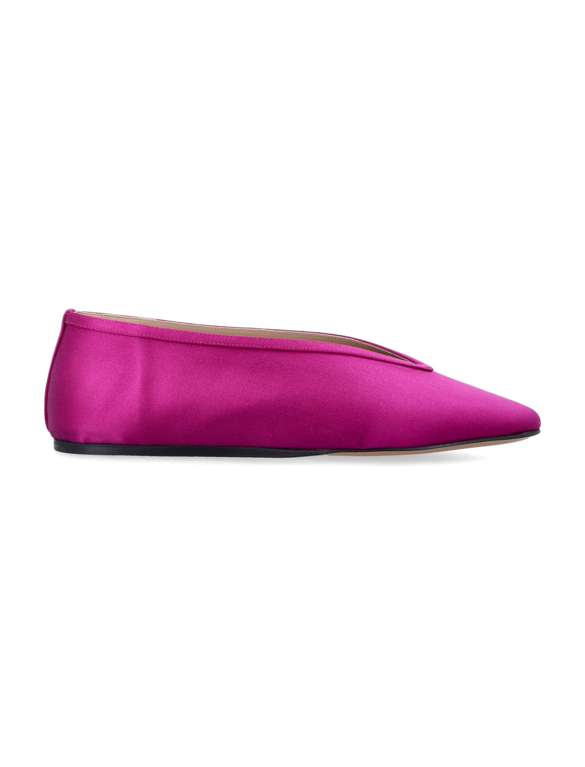Le Monde Béryl Luna magenta satin slipper Upper Flat Shoes