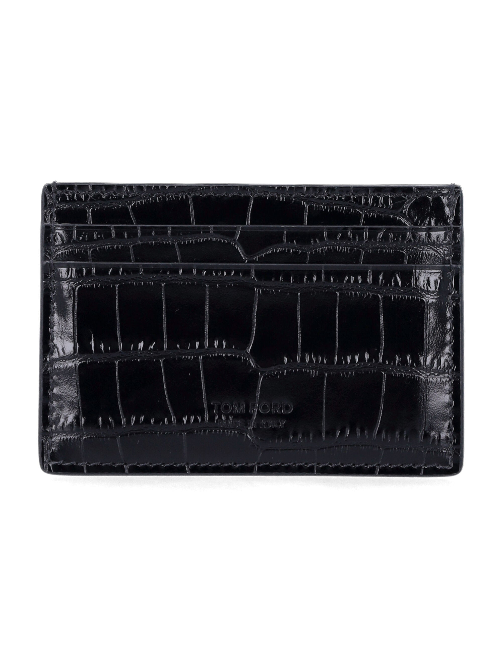 Tom Ford croco embossed leather cardholder Black Upper