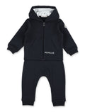 Moncler fleece hoodie and jogging set for baby Navy Cotton