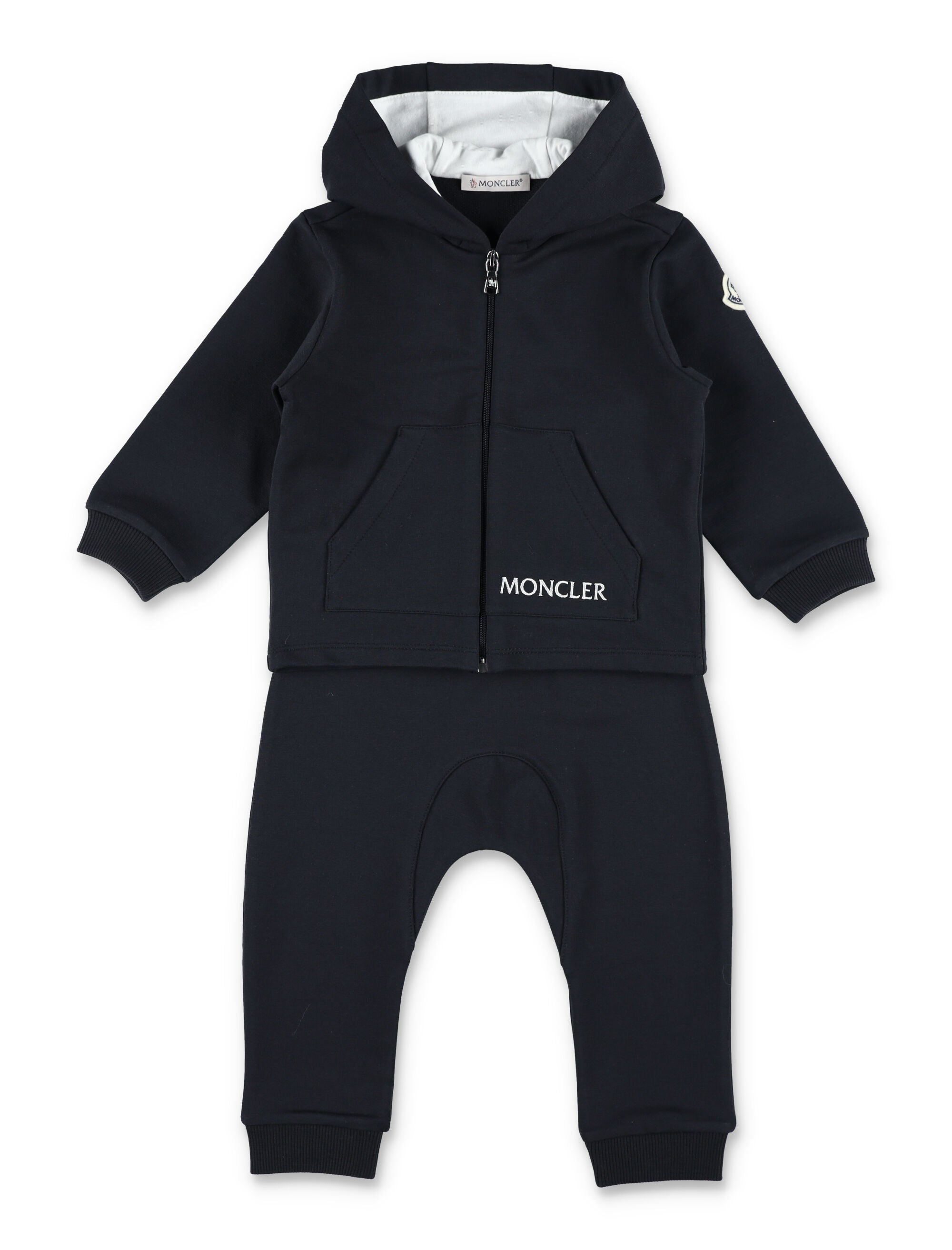 Moncler fleece hoodie and jogging set for baby Navy Cotton