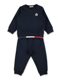 Moncler fleece jogging set for baby Navy Cotton