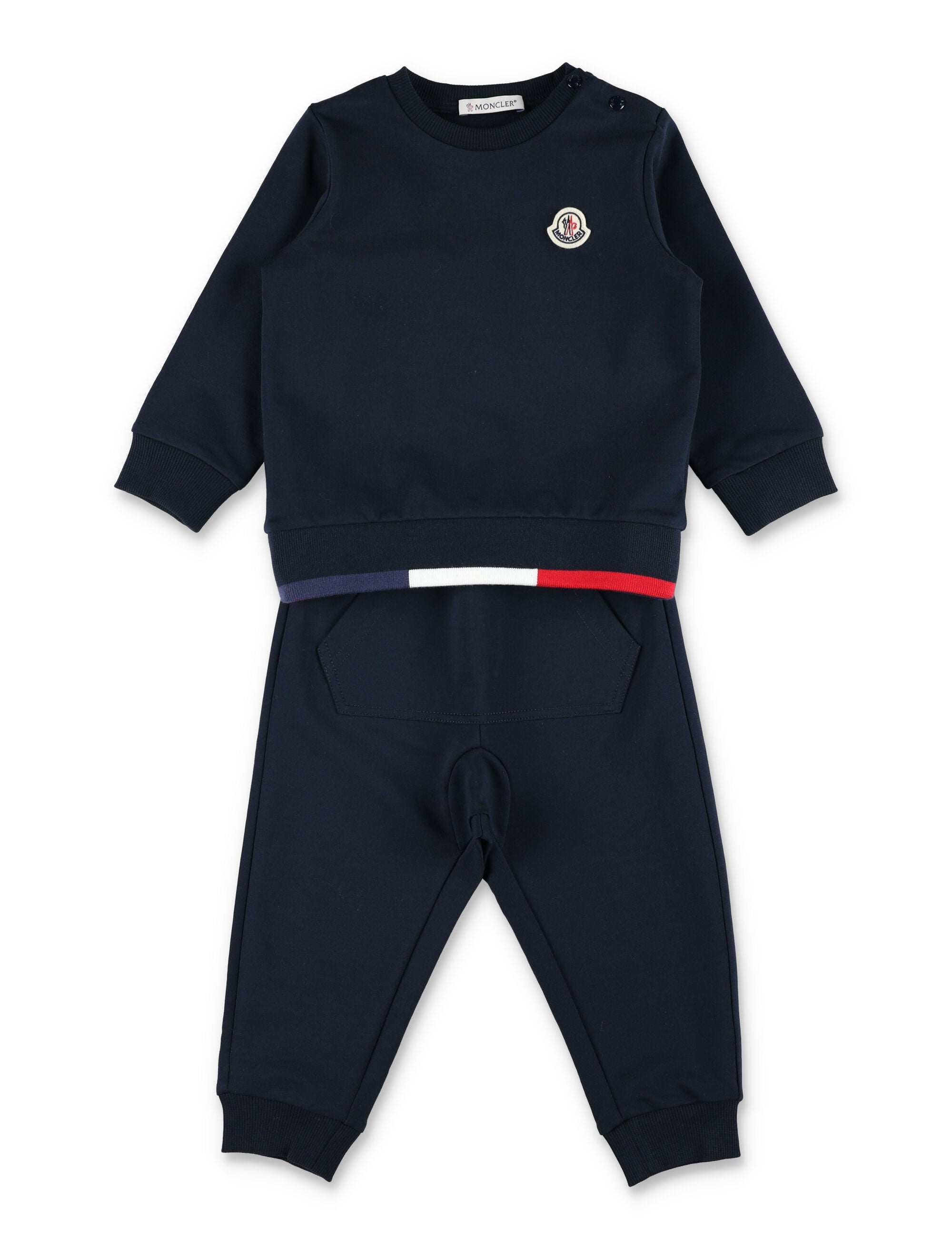 Moncler fleece jogging set for baby Navy Cotton