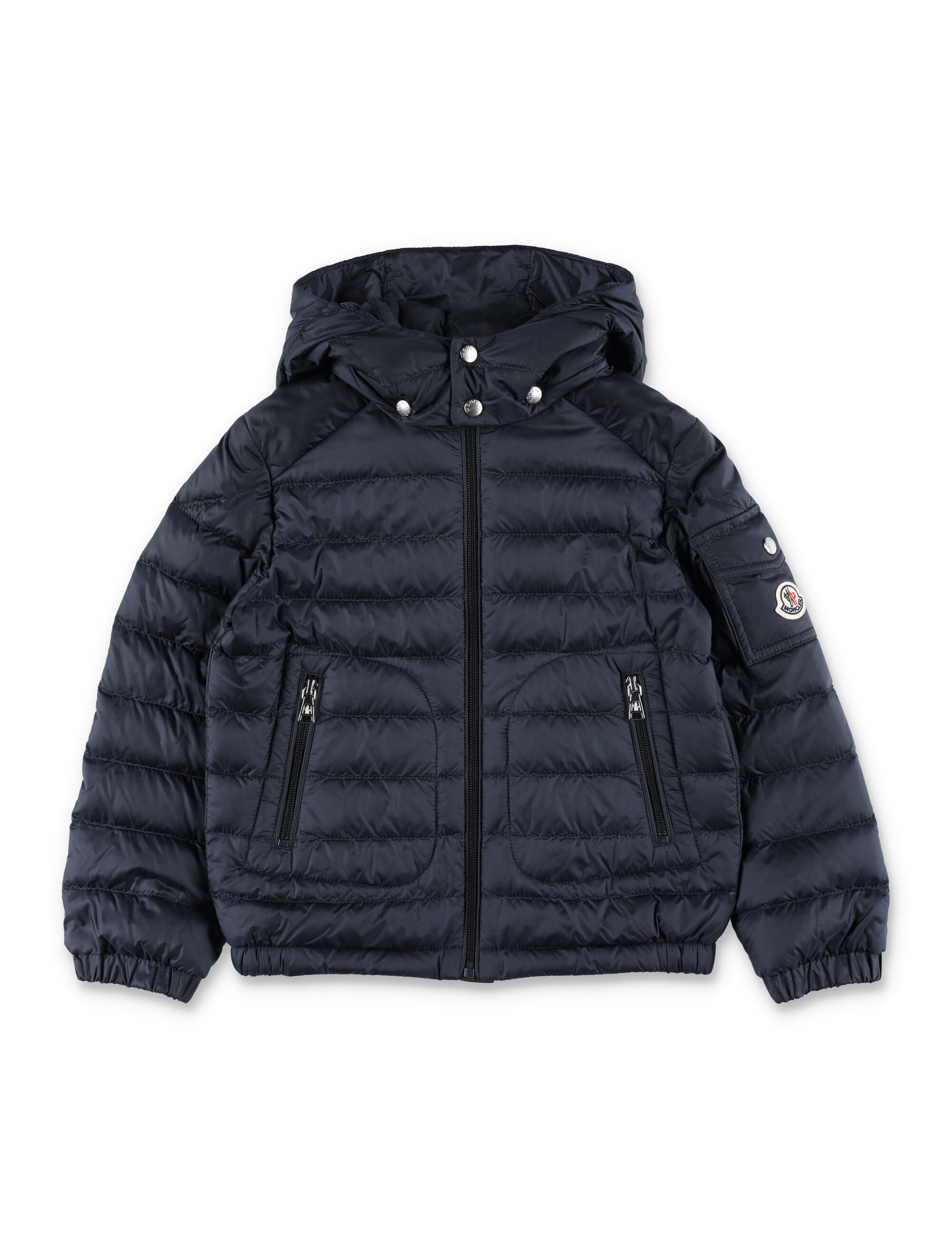 Moncler Lauros hooded down jacket for kids Navy Polyamide Lining