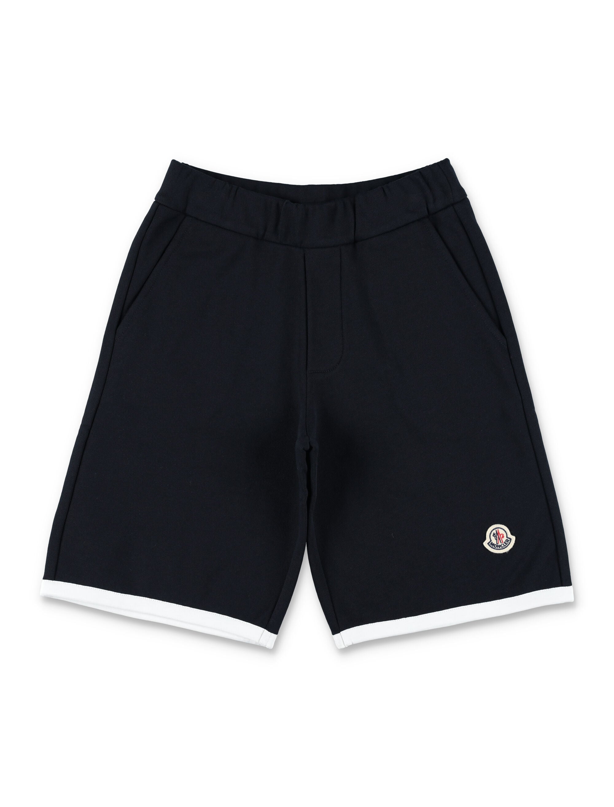 Moncler cotton jersey shorts for boys Navy