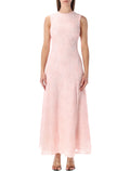 Rotate pink embroidered mesh maxi dress Orchid Ice Recycled Polyester