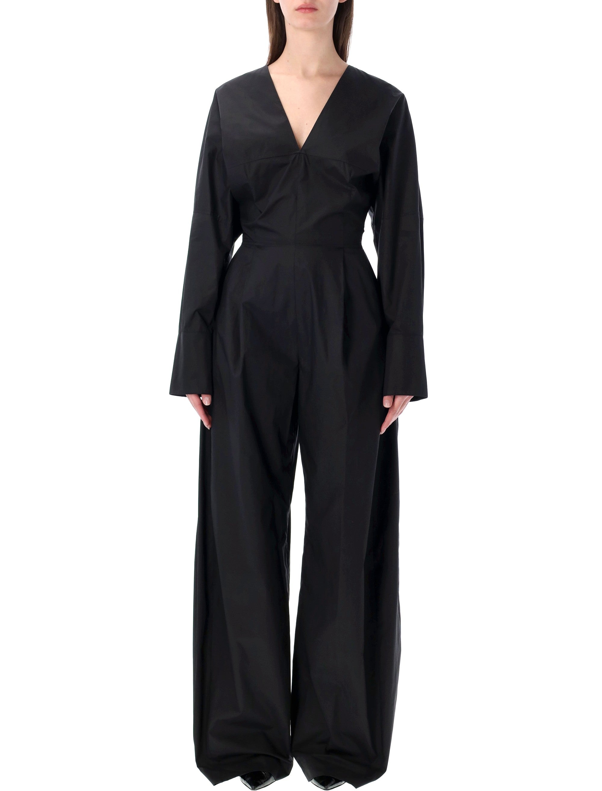 The Latest Drew poplin jumpsuit Black Cotton
