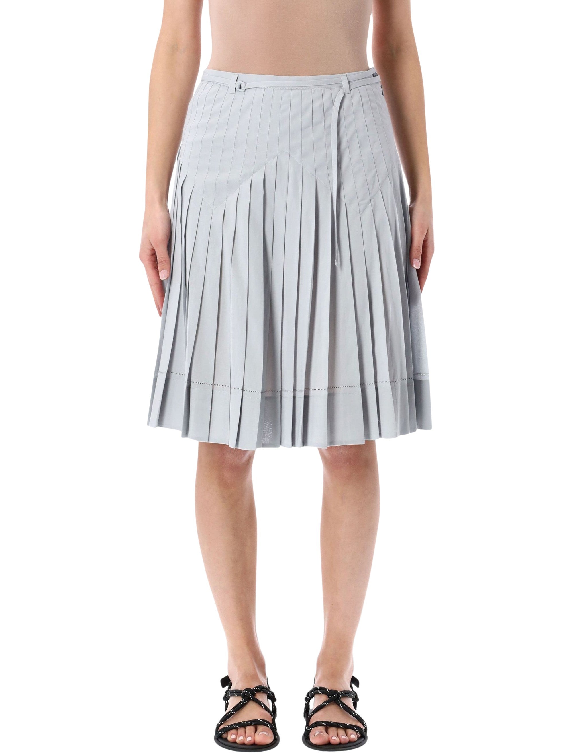 Low Classic pleated mini skirt Light Blue Rayon
