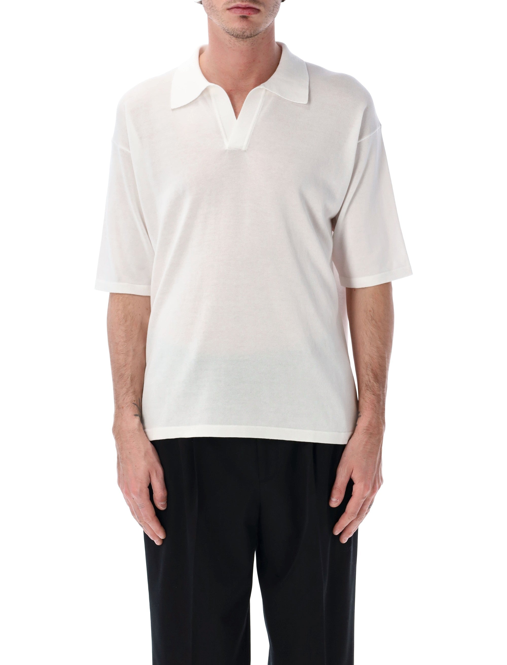 Roberto Collina Cotton Crêpe Polo White T-shirt