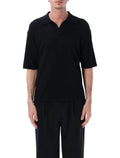 Roberto Collina Cotton Crêpe Polo Black T-shirt