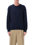 Roberto Collina irregular texture crewneck sweater Navy Cotton