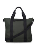 Rains Black Waterproof Tote Bag Green Polyester Coating