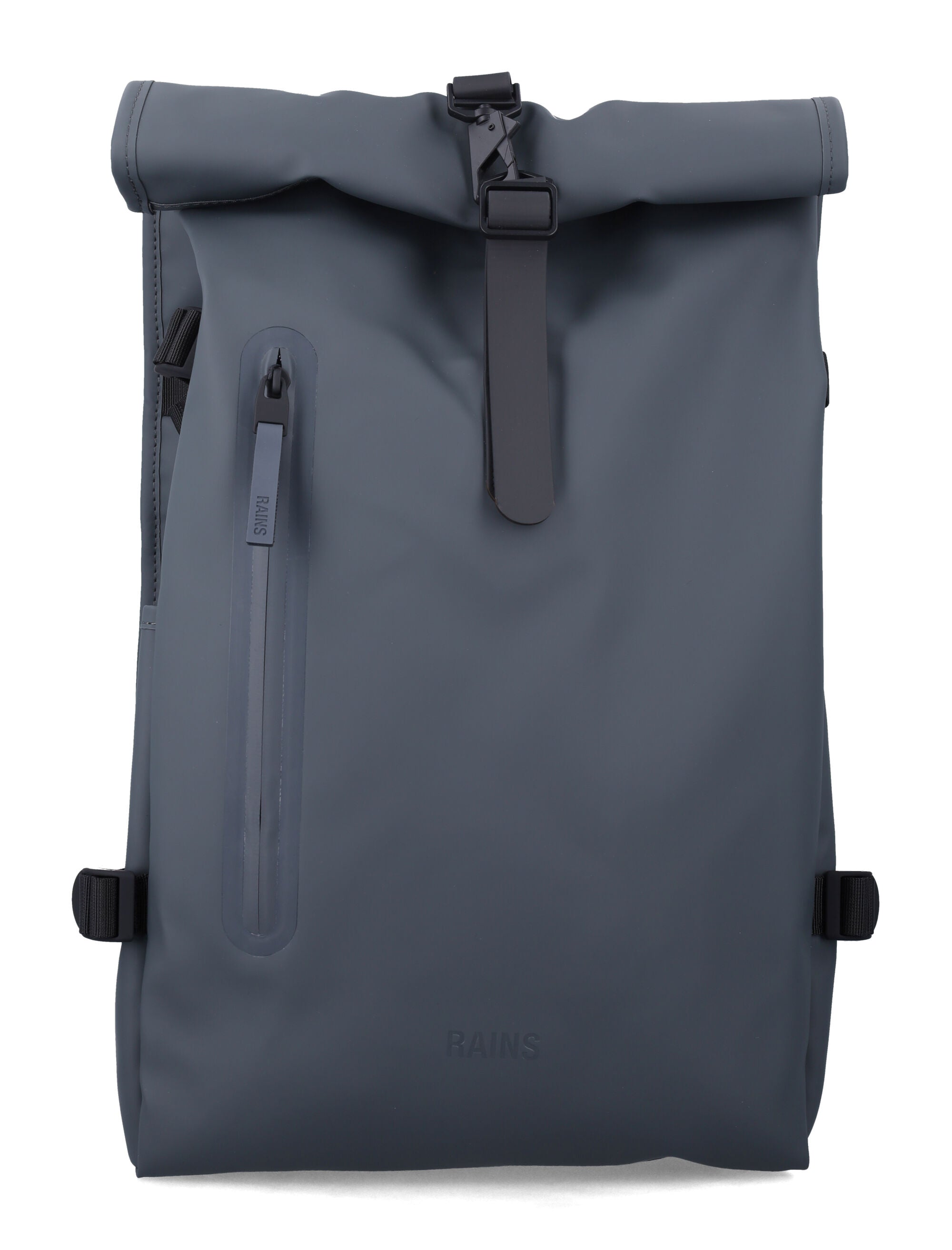 Rains Rolltop Large Waterproof Backpack with Laptop Pocket Dark Grey Polyester Coating