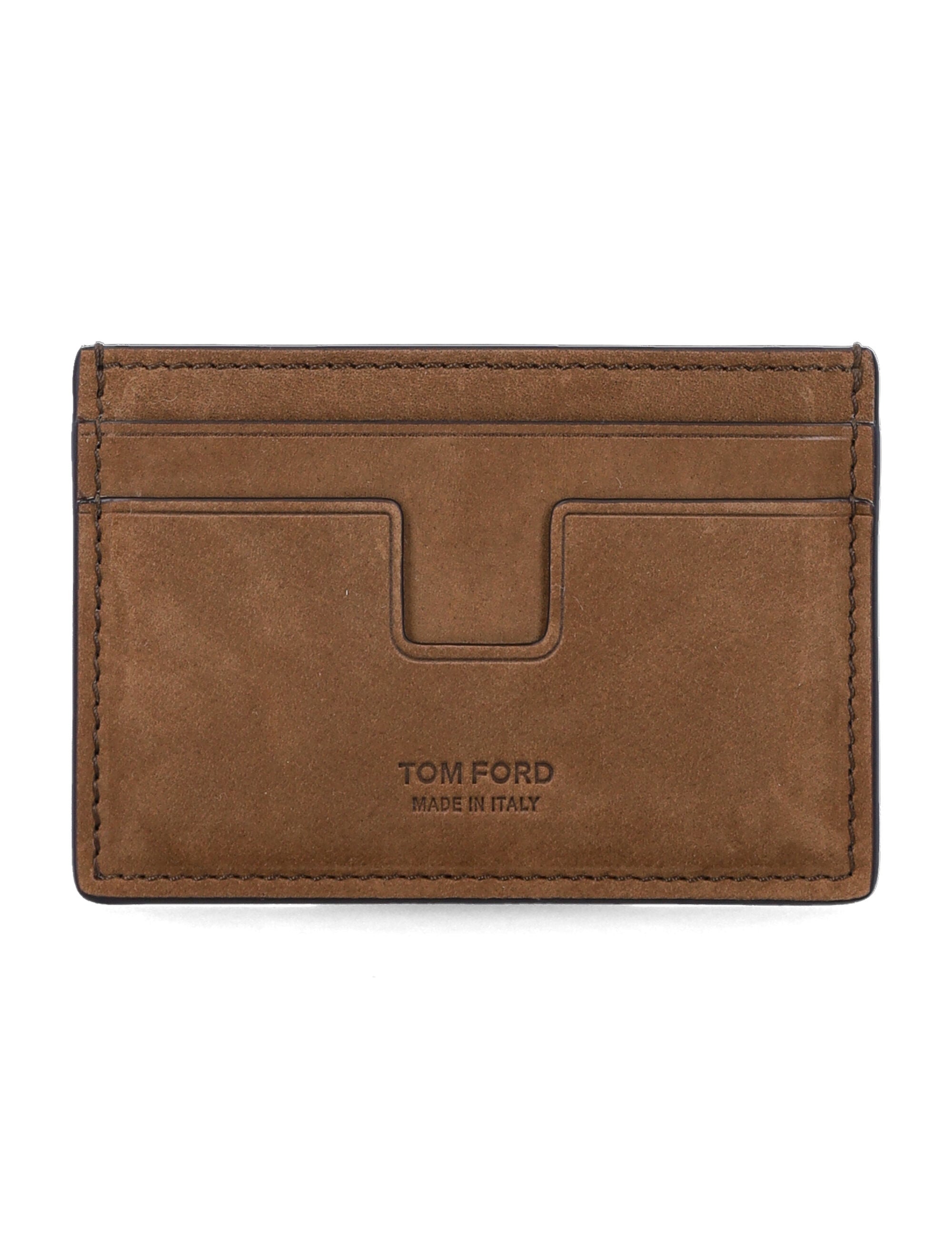 Tom Ford nubuck card holder Olive Brown Upper Cardholder