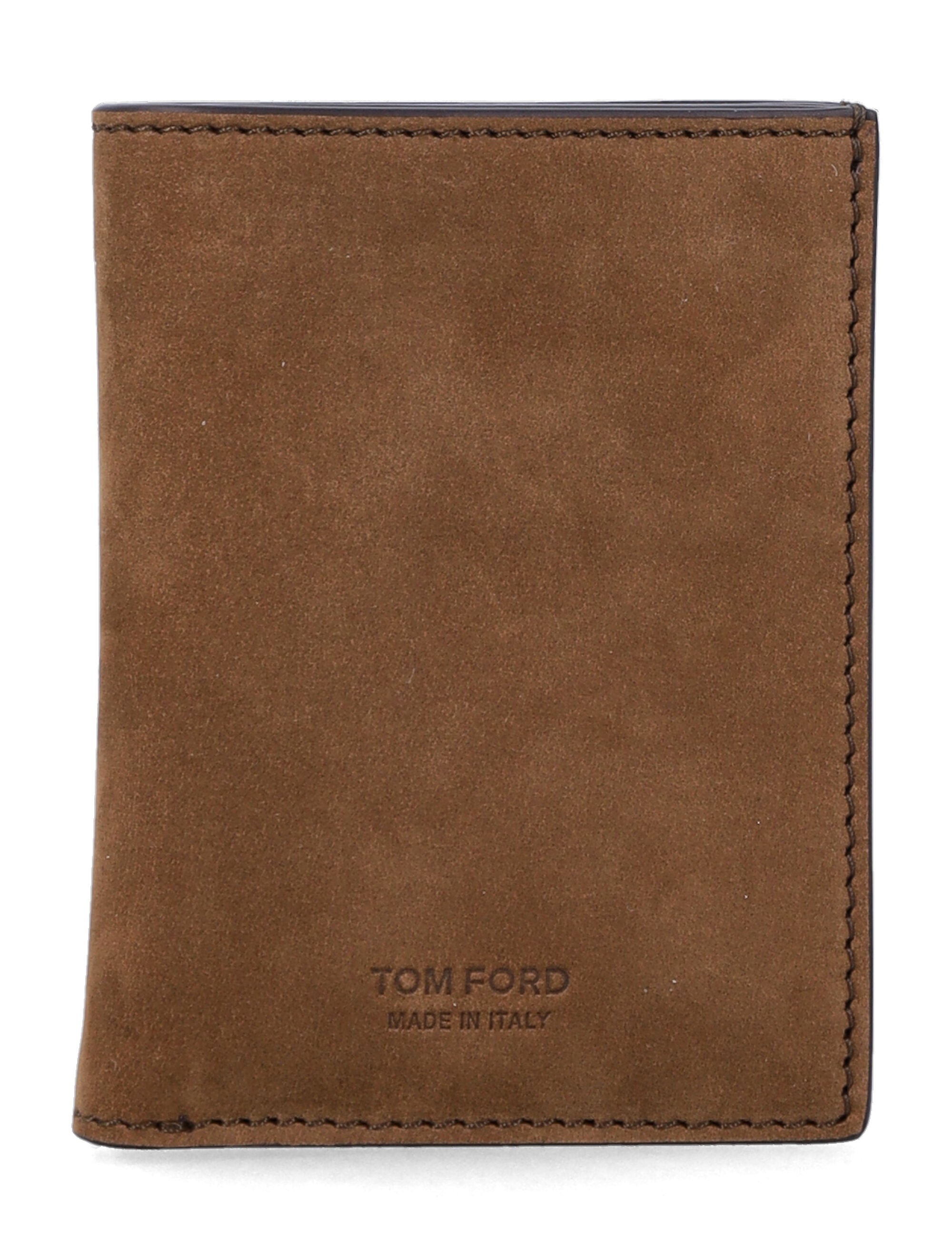 Tom Ford nubuck leather card holder Olive Brown Upper Cardholder