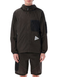 And Wander Breath Rip hooded jacket Charcoal Nylon Inserts