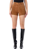 Haikure Brit high-waist suede shorts Brown Goat