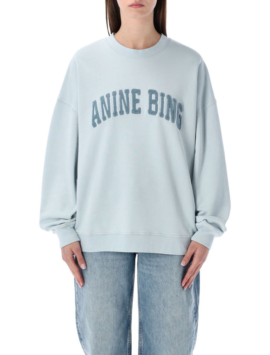 Miles light blue cotton sweatshirt Anine Bing