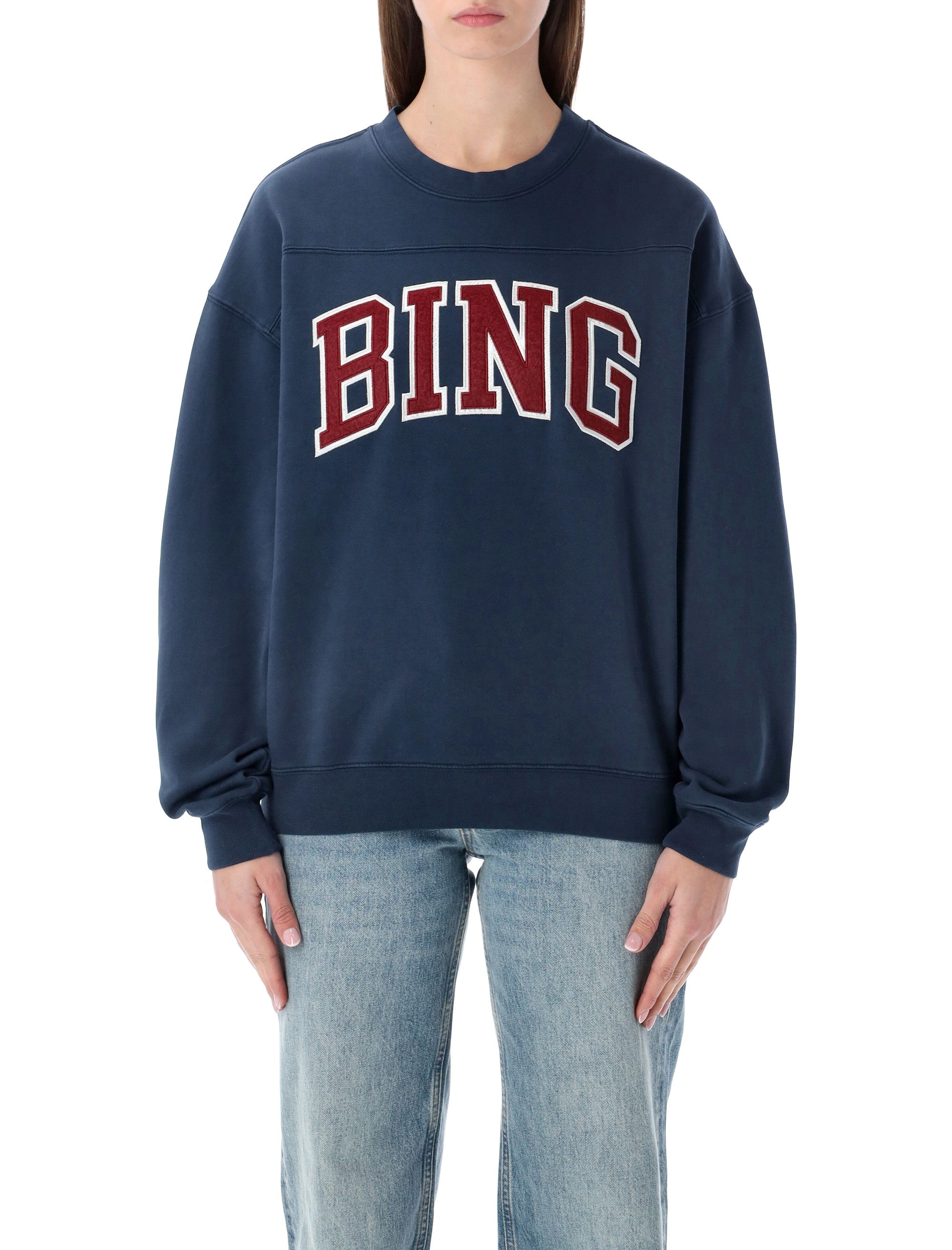Trenton sweatshirt Anine Bing Dark Blue Cotton
