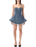 Magda Butrym denim bustier dress Dark Blue Cotton