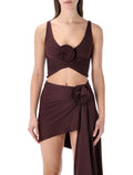 Magda Butrym Rosette swim top Burgundy Polyamide Bra