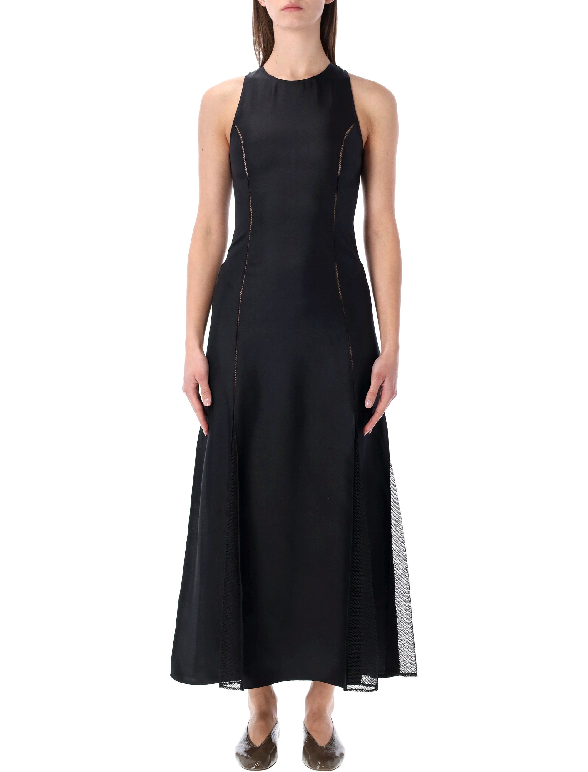Loulou IRAKA silk twill dress Black