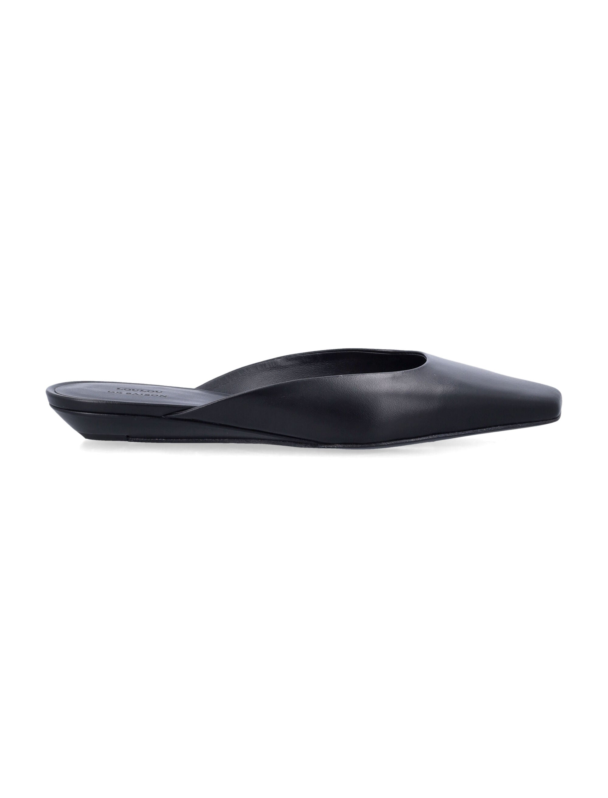 LouLou Diane black leather mules Calfskin Flat Shoes