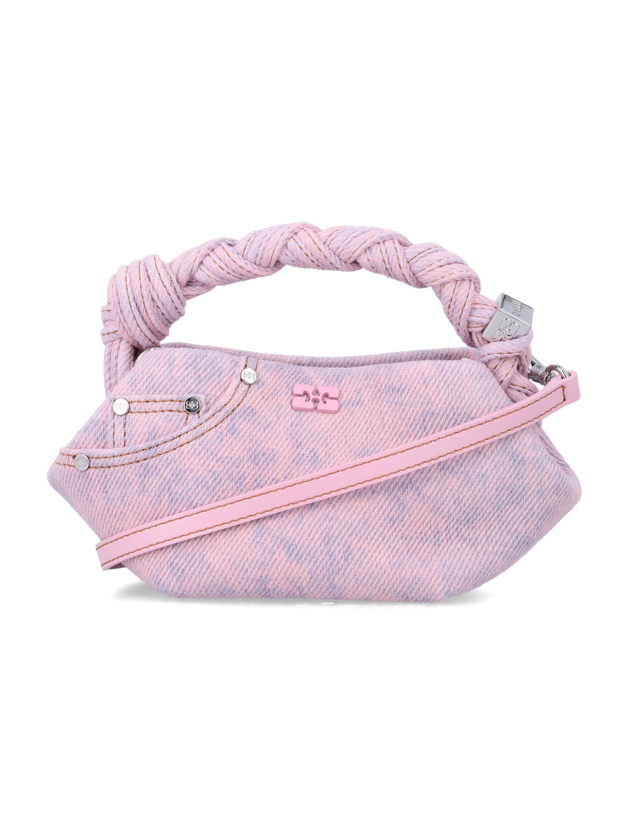 Ganni denim mini Bou Bag Pink Organic Cotton Shoulder