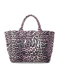 Ganni leopard sequin XXL tote Mauve Leo Recycled Cotton