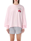 Ganni pink Cherry long-sleeve t-shirt Chalk Cotton Tshirt