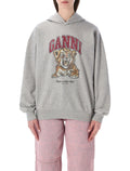 GANNI Tiger print hoodie Paloma Grey Organic Cotton Sweatshirt