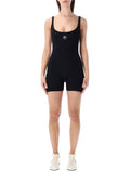 Marine Serre Moon logo short catsuit Black Cotton Jumpsuit