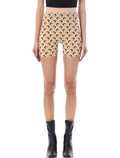 Marine Serre recycled Moon shorts Tan Black Polyamide
