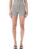 Marine Serre Ribbed Drawstring Shorts Grey Cotton