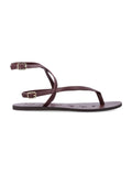 Manebì leather strappy thong sandals Burgundy Upper