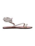 Manebì Canyon woven leather sandals Platinum Upper