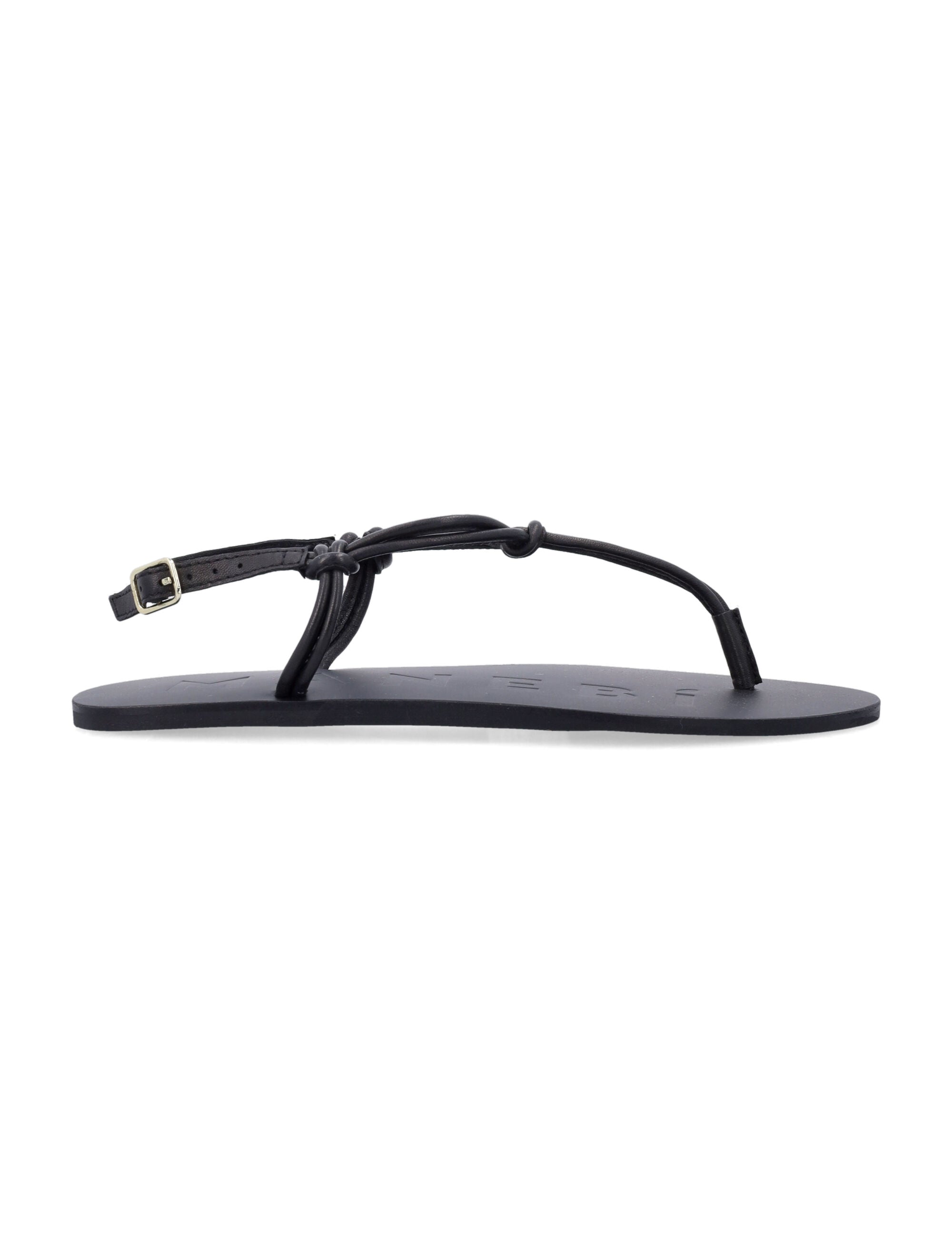 Manebì Canyon black leather sandals Upper