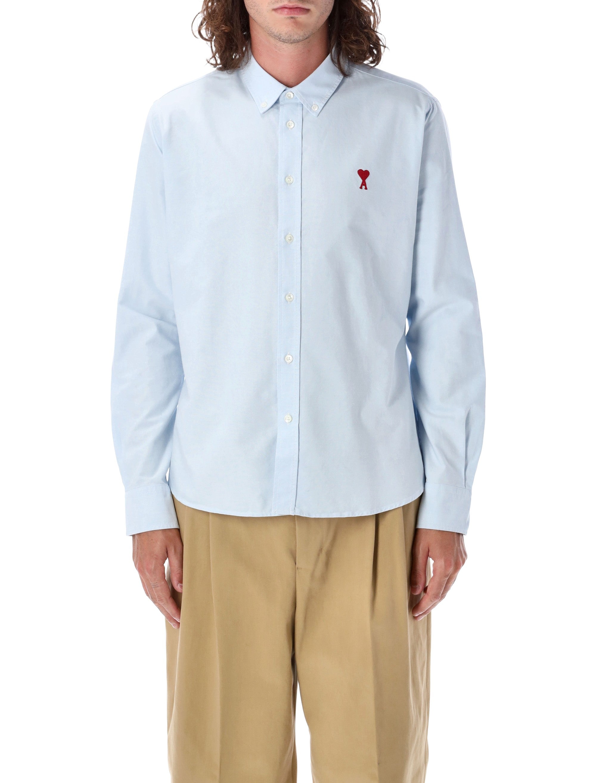 Ami Paris cotton de Coeur shirt Lt Blue
