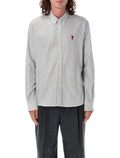 Ami Paris striped De Coeur shirt White Black Cotton