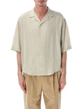 Ami Paris Boxy Short Sleeve Viscose Shirt Caffe Cream