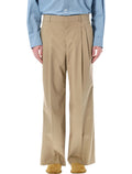 Ami Paris low-rise wide cotton trousers Beige Pant