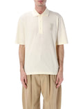Ami Paris de Coeur Crochet polo Ecru Cotton T-shirt